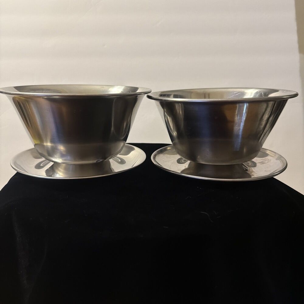 VTG LEONARD Lot of 2 Bowls 1  18/8  Japan + 1  Stainless Steel DenmarGravy Sauce
